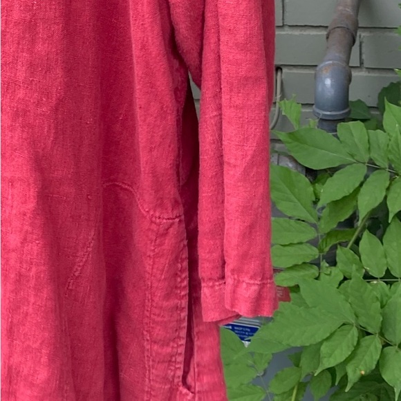 Mosaic red linen top, large in size. - Picture 7 of 8